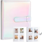 Album Photo 128 Pochettes Pour Instax Mini Liplay 11 12 90 70 50S 26 25 9 8+ 8 7S Appareil Photo Instantané, Polaroid Snap Snaptouch Pic-300 Z2300 Mint Zip Instant Printer (Argent Magique)