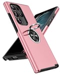 LeYi Coque pour Samsung Galaxy S23 Ultra (Pas pour S23/ S23+) avec Anneau Telephone, Antichoc Housse de Protection, Militaire Renforcée PC et Souple TPU Silicone Etui pour Galaxy S23 Ultra - Rose