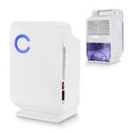 CUQOO 1.3L Electric Mini Dehumidifier White – Low Energy Dehumidifiers for Home | Quiet Dehumidifier for Bedroom - Compact Small Dehumidifiers for Drying Clothes - Portable Moisture Absorbers for Home