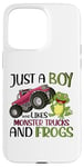 iPhone 15 Pro Max Frog Kids Just A Boy Who Likes Monster Trucks And Frogs Case