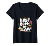 Womens Best Son-In-Law, Family Mother In Law And Son In Law V-Neck T-Shirt