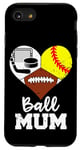 iPhone SE (2020) / 7 / 8 Ball Mum Funny Football Softball Hockey Mum Heart Case