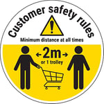 V Safety Vsafety Sticker de sol autocollant pour sol Inscription Keep One Trolly Away 300 mm x 300 mm