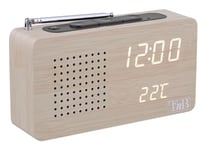 T'nB CLOCKFMWD Radio portable Horloge Numérique Bois