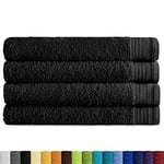 Eiffel Textile Packs de toallas Tissu éponge de qualité 600 g, 100% Coton égyptien, Noir, Lavabo 50x100 cm