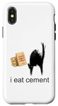 Coque pour iPhone X/XS I Eat Cement Maudit Chat Drôle Curly Specific Meme