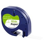 Ruban Blanc compatible Dymo LetraTag - Etiquette papier 91200 12mm x 4m Phonillico®