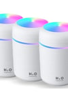 bioU - Set Of 3 X Air Humidifiers - Essential Oil Diffuser - Usb White (2 W)