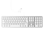 Mobility Lab USB Clavier français AZERTY filaire pour Mac – blanc et argenté