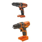 Black + Decker BDCH188N-XJ Perceuse à percussion 18 V (Batterie et chargeur non inclus) + Black + Decker BDCDD18N-XJ Perceuse visseuse 18 V (chargeur et batterie non inclus)