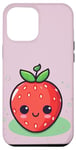 Coque pour iPhone 12 Pro Max Fraise rose mignonne pour femmes et filles