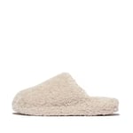 Fitflop Women's iQUSHION D-Luxe Padded Teddy Slipper Mules Shoe, Milk Ice, 6 UK