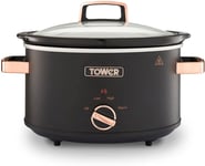 Tower T16042BLK Cavaletto 3.5 Litre Slow Cooker with 3 Heat Settings, Removable