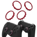 eXtremeRate Redesigned Octagonal Gated Sticks Accent Rings Luna Shell for PS5 Controller, Repair Accessory Ghost Shell for PS4 Controller - Not for Standard Faceplate - Carmine Red