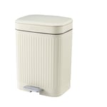 KITCHEN MOVE Aura Rectangular Plastic Pedal Bin 12L White