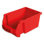 Viso Bac de rangement à bec Spacy - 1L avec porte étiquette polypropylène rouge L10 x H7 P16 cm