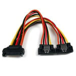 StarTech 6in Latching SATA Power Y Splitter Cable Adapter - M/F - Strømsplitter - SATA-strøm (hann) til SATA-strøm (hunn) - 15.24 cm - låst