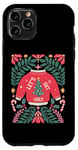 Coque pour iPhone 11 Pro Pull de Noël bohème festif en forme de canne à sucre d'orge floral