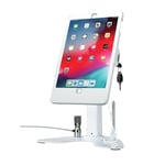 Dual Kiosk Stand - Support de sécurité CTA avec étui de Verrouillage, câble, Stylet et Sangle - Compatible avec Prise Casque, iPad 7e/8e/9ème génération 10,2", iPad Pro 10,5 (PAD-ASKW10) - Blanc