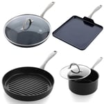 GreenPan Pan Set Ceramic Non-Stick Induction Grill Pans Saucepan Lima (Open Box)