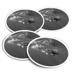 4x Round Stickers 10 cm - BW - Marlin Swordfish Sea Creature  #43190