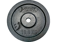 Best Sporting Best Sporting Weight Plate Cast Iron Black 10 Kg Fi 30 Mm