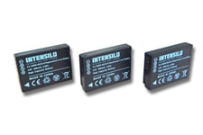 3x Batterie Li-Ion INTENSILO pour appareil photo, caméscope Panasonic Lumix DMC-3D1, DMC-TZ10, DMC-TZ18, DMC-TZ20. Remplace: DMW-BCG10, BP-DC7.