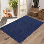 KMVIZI Paillasson Interieur Entree, Tapis de Cuisine Antidérapant et Lavable, Tapis Entree Interieur, Tapis de Passage Facile à Nettoyer pour Chambre, Cuisine, Manger, Buanderie (Bleu, 80x120cm)