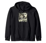 Funny Vampire Cat, Halloween, Love Cats with Attitude Zip Hoodie