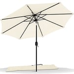 vounot Parasol de Jardin Parasol Inclinable 270cm Toile Protection UV pour Balcon Patio Terrasse Exterieur Beige