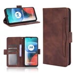 TIANCI Coque pour Motorola Moto E7 Power Coque, Portefeuille Etui Cover Case Cuir Housse, Ultra Fonction Standpour Etui pour Motorola Moto E7 Power Housse, Marron