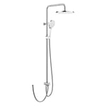 Colonne de Douche sans Robinetterie, Douche Set avec Inverseur, abs Tête de Douche Carrée 25 25 cm, Pommeau de Douche de 3 Jets, Douche à Pluie