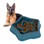 Relaxdays Slow Feeder Bowl, Anti Gulping, Food for Dogs, 600 ml, Eat Slowly, Dishwasher Safe, Spiral, Blue, 5 x 22 x 22 cm