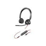 POLY Blackwire BW3325-M casque USB-C/A + Jack - 2 écouteurs