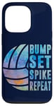 Coque pour iPhone 13 Pro Bump Set Spike Repeat Aquarelle Volleyball Femmes Adolescentes Filles