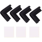 Tlily - 4pcs Protecteur Coussin blanc a bord de table Couverture d'angle ,Bureau securite pour enfant noir