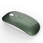 Uiosmuph Q5 Souris sans Fil Rechargeable, Ultra-Mince Optique Mouse Silencieux 1600 DPI Réglable Wireless Mouse pour Ordinateur, PC, Portable, MacBook (Vert)