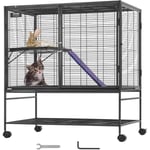 Vevor - Maison mobile en metal pour furets de 39 po, habitat spacieux a deux niveaux, rampes et plateau inclus, assemblage simple, ideal pour rats,