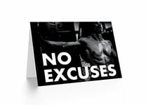 Gym Motivational Quote No Excuses Blank Greeting Card With Envelope