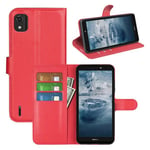 Nokia C2 (2Nd Edition)      Pu Wallet Case    [Red]