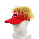 Trump 2024 Hat with Hair , Donald Trump Make America Great Again Wig Cap