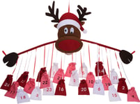 85m Felt Hanging Christmas Reindeer Advent Calendar Christmas Countdown Bags