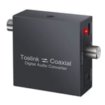 Tvåvägs Koaxialomvandlare, Optisk Spdif Toslink till Koaxial Toslink och Koaxial till Optisk Sp black