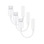 3-pack adapter USB-C till 3,5 mm (Samsung S20 S21 S22) hörlursadapter vit