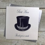 WHITE COTTON CARDS Carte de Mariage Faite Main Blanche - avec Inscription Best Man, Thank You So Much