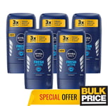 Nivea Men Fresh Active Stick Deodorant Alu-Free 50ml 3, 5 Pack