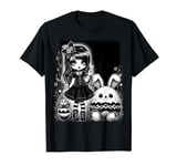 Goth Girl Easter Bunny Egg Hunt Cute Gothic Emo Graphic T-Shirt