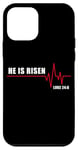 Coque pour iPhone 12 mini He is Risen – Jesus Heartbeat Pulse Christian Faith EKG