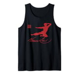 Bruce Lee Kung Fu Kick Red Print Tank Top