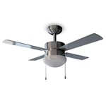 Cecotec Ventilateur de plafond avec Lampe EnergySilence Aero 450. 50 W, Diamètre de 106 cm (42") avec 4 Pales réversibles, 3 Vitesses, Chaîne de contrôle, Fonction Été/Hiver